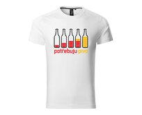 DOBRÝ TRIKO Vtipné pánské tričko Potřebuju PIVO Velikost: 2XL, Barva: Bílá Bílá, 2XL