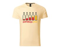 DOBRÝ TRIKO Vtipné pánské tričko Potřebuju PIVO Velikost: 2XL, Barva: Bourbon vanilla Bourbon vanilla, 2XL