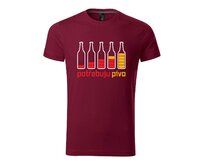 DOBRÝ TRIKO Vtipné pánské tričko Potřebuju PIVO Velikost: S, Barva: Garnet Garnet, S