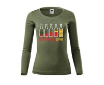 DOBRÝ TRIKO Dámské triko s potiskem Potřebuju PIVO Velikost: XL, Barva: Khaki Khaki, XL