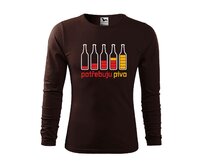 DOBRÝ TRIKO Pánské triko s potiskem Potřebuju PIVO Velikost: 2XL, Barva: Kávová Kávová, 2XL