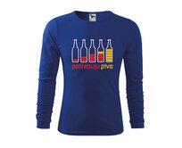 DOBRÝ TRIKO Pánské triko s potiskem Potřebuju PIVO Velikost: 2XL, Barva: Královsky modrá Královsky modrá, 2XL