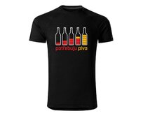 DOBRÝ TRIKO Pánské funkční tričko s potiskem Potřebuju PIVO Velikost: 2XL, Barva: Černá Černá, 2XL