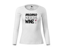 DOBRÝ TRIKO Dámské triko Mama needs wine Velikost: 3XL, Barva: Bílá Bílá, 3XL