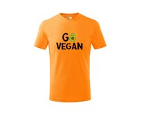 DOBRÝ TRIKO Dětské tričko s potiskem Go vegan Velikost: 146/10 let, Barva: Tangerine orange Tangerine orange, 146/10 let