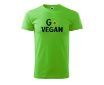 DOBRÝ TRIKO Pánské tričko s potiskem Go vegan Velikost: 2XL, Barva: Apple green Apple green, 2XL