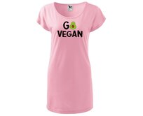 DOBRÝ TRIKO Dámské tričko/šaty Go vegan Velikost: XL, Barva: Růžová Růžová, XL