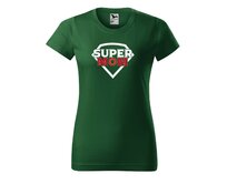 DOBRÝ TRIKO Dámské tričko s potiskem Super mom Barva: Khaki, Velikost: 2XL Khaki, 2XL