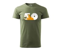 DOBRÝ TRIKO Pánské tričko s potiskem Jsem střelenej 50 let Velikost: XL, Barva: Khaki Khaki, XL