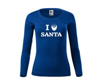 DOBRÝ TRIKO Dámské bavlněné vánoční triko Santa Velikost: 2XL, Barva: Královsky modrá Královsky modrá, 2XL