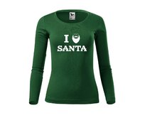 DOBRÝ TRIKO Dámské bavlněné vánoční triko Santa Velikost: 2XL, Barva: Lahvově zelená Lahvově zelená, 2XL