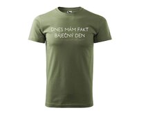 DOBRÝ TRIKO Pánské tričko s potiskem Báječný den Velikost: XL, Barva: Khaki Khaki, XL