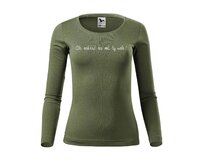 DOBRÝ TRIKO Dámské triko s potiskem Nekřič na mě Velikost: XL, Barva: Khaki Khaki, XL