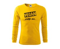 DOBRÝ TRIKO Pánské triko s potiskem Vegan, protože chci Velikost: 2XL, Barva: Žlutá Žlutá, 2XL