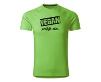 DOBRÝ TRIKO Pánské funkční tričko s potiskem Vegan, protože chci Velikost: 2XL, Barva: Neonově žlutá Neonově žlutá, 2XL