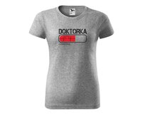 DOBRÝ TRIKO Dámské tričko s potiskem Doktorka loading Barva: Tmavě šedý melír, Velikost: 2XL Tmavě šedý melír, 2XL