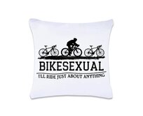 DOBRÝ TRIKO Polštář s potiskem Bikesexual 40 x 40 cm Oboustranný tisk: ANO