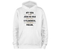 DOBRÝ TRIKO Mikina s kapucí a potiskem Být táta Velikost: 3XL, Barva: Bílá Bílá, 3XL