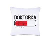 DOBRÝ TRIKO Polštář s potiskem Doktorka loading 40 x 40 cm Oboustranný tisk: NE