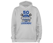 DOBRÝ TRIKO Mikina s potiskem a kapucí 50 let legenda Velikost: 3XL, Barva: Světle šedý melír Světle šedý melír, 3XL