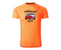 DOBRÝ TRIKO Pánské funkční tričko s potiskem Nestárnoucí legenda Velikost: 2XL, Barva: Neonově mandarinková Neonově mandarinková, 2XL