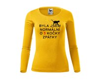 DOBRÝ TRIKO Dámské triko s potiskem Byla jsem normální Velikost: 2XL, Barva: Žlutá Žlutá, 2XL