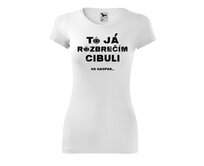 DOBRÝ TRIKO Dámské tričko Rozbrečím cibuli Velikost: 2XL, Barva: Bílá Bílá, 2XL