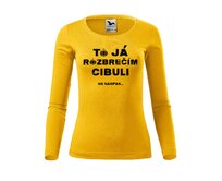 DOBRÝ TRIKO Dámské bavlněné triko Rozbrečím cibuli Velikost: 2XL, Barva: Žlutá Žlutá, 2XL