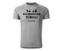 DOBRÝ TRIKO Pánské funkční tričko s potiskem Rozbrečím cibuli Velikost: 3XL, Barva: Tmavě šedý melír Tmavě šedý melír, 3XL