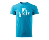 DOBRÝ TRIKO Pánské tričko s potiskem 0% VEGAN Velikost: XL, Barva: Tyrkysová Tyrkysová, XL