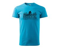 DOBRÝ TRIKO Pánské tričko s potiskem Bikesexual Velikost: XL, Barva: Tyrkysová Tyrkysová, XL