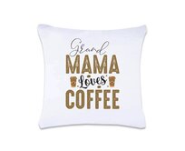 DOBRÝ TRIKO Polštář s potiskem Grand mama loves COFFEE 40 x 40 cm Oboustranný tisk: ANO