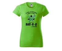 DOBRÝ TRIKO Dámské tričko s potiskem BAR-B-Q Barva: Apple green, Velikost: 2XL Apple green, 2XL