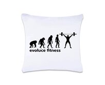 DOBRÝ TRIKO Polštář s potiskem Evoluce fitness 40 x 40 cm Oboustranný tisk: NE