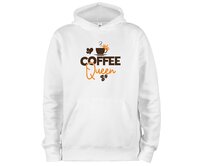 DOBRÝ TRIKO Mikina s potiskem a kapucí Coffee queen Velikost: XL, Barva: Bílá Bílá, XL