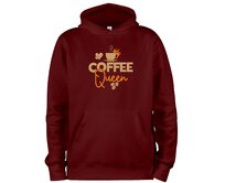 DOBRÝ TRIKO Mikina s potiskem a kapucí Coffee queen Velikost: XL, Barva: Vínová Vínová, XL