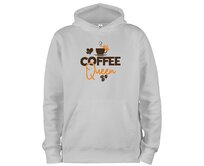 DOBRÝ TRIKO Mikina s potiskem a kapucí Coffee queen Velikost: 2XL, Barva: Světle šedý melír Světle šedý melír, 2XL