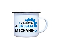 DOBRÝ TRIKO Plecháček s potiskem Já jsem mechanik Velikost plecháčku: 330 ml Smalt