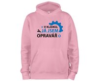 DOBRÝ TRIKO Mikina s potiskem a kapucí Jsem opravář Velikost: 2XL, Barva: Růžová Růžová, 2XL