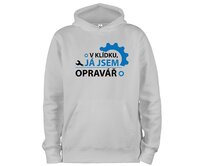 DOBRÝ TRIKO Mikina s potiskem a kapucí Jsem opravář Velikost: 2XL, Barva: Světle šedý melír Světle šedý melír, 2XL