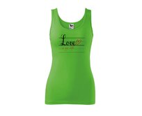 DOBRÝ TRIKO Dámské tílko s potiskem Love is my life Velikost: 2XL, Barva: Apple green Apple green, 2XL