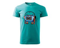 DOBRÝ TRIKO Pánské tričko s potiskem Walkman Velikost: 3XL, Barva: Emerald Emerald, 3XL