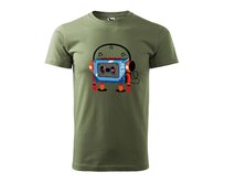 DOBRÝ TRIKO Pánské tričko s potiskem Walkman Velikost: 3XL, Barva: Khaki Khaki, 3XL