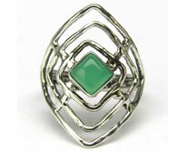 AutorskeSperky.com - Stříbrný prsten s chrysoprasem -  S6448 Stříbro