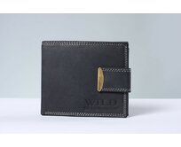 Kožená peněženka Wild Things Only pánská, černá, broušený povrch, 964