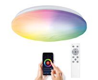 Solight LED smart stropní světlo Wave, 30W, 2300lm, wifi, RGB + CCT, dálkové ovládání