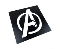 Dřevěná dekorace Symbol Avengers černá