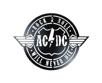 Dřevěná dekorace AC/DC černá