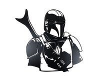 Dřevěná dekorace Star Wars Mandalorian černý