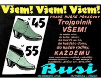 Plechová retro cedule / plakát - Pravé ruské přezůvky Trojgolnik Provedení:: Papírový obraz v rámu A4